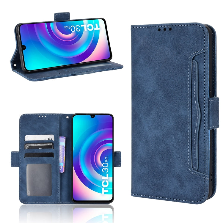 For TCL 30 5G / 30+ Skin Feel Calf Texture Card Slots Leather Phone Case