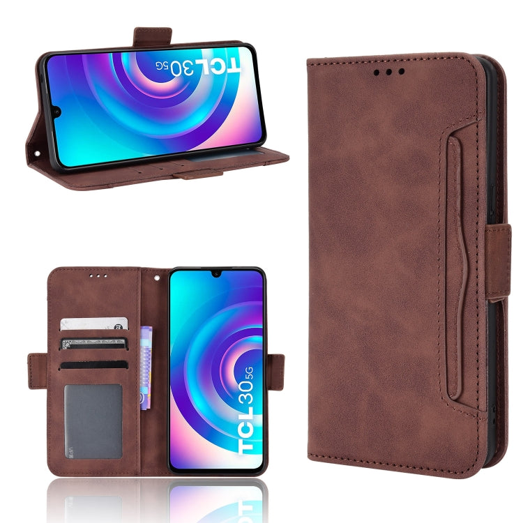 For TCL 30 5G / 30+ Skin Feel Calf Texture Card Slots Leather Phone Case