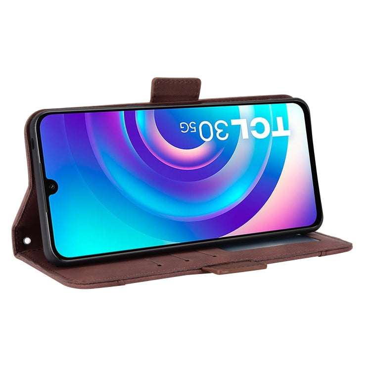 For TCL 30 5G / 30+ Skin Feel Calf Texture Card Slots Leather Phone Case