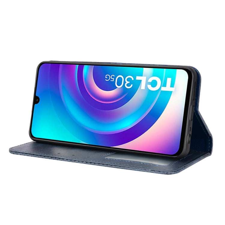 For TCL 30 5G / 30+ Magnetic Buckle Retro Texture Leather Phone Case
