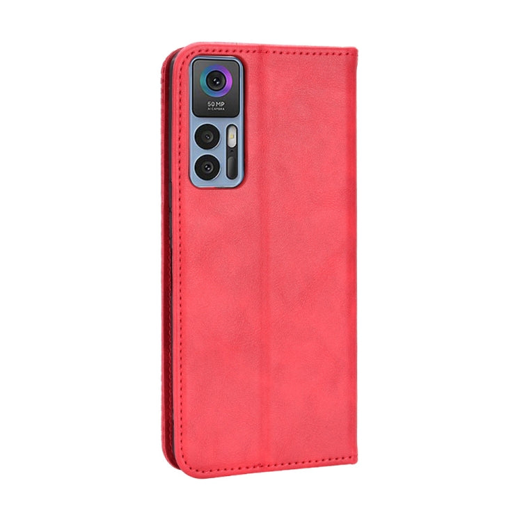 For TCL 30 5G / 30+ Magnetic Buckle Retro Texture Leather Phone Case