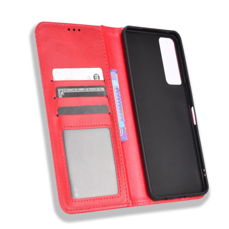 For TCL 30 5G / 30+ Magnetic Buckle Retro Texture Leather Phone Case