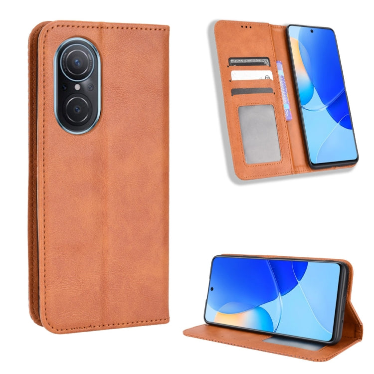 For Honor 50 SE / Huawei nova 9 SE Magnetic Buckle Retro Texture Leather Phone Case