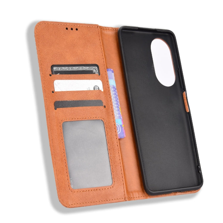 For Honor 50 SE / Huawei nova 9 SE Magnetic Buckle Retro Texture Leather Phone Case