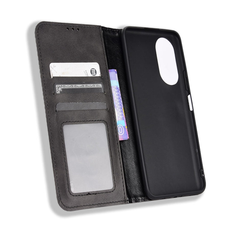 For Honor X7 Magnetic Buckle Retro Texture Leather Phone Case