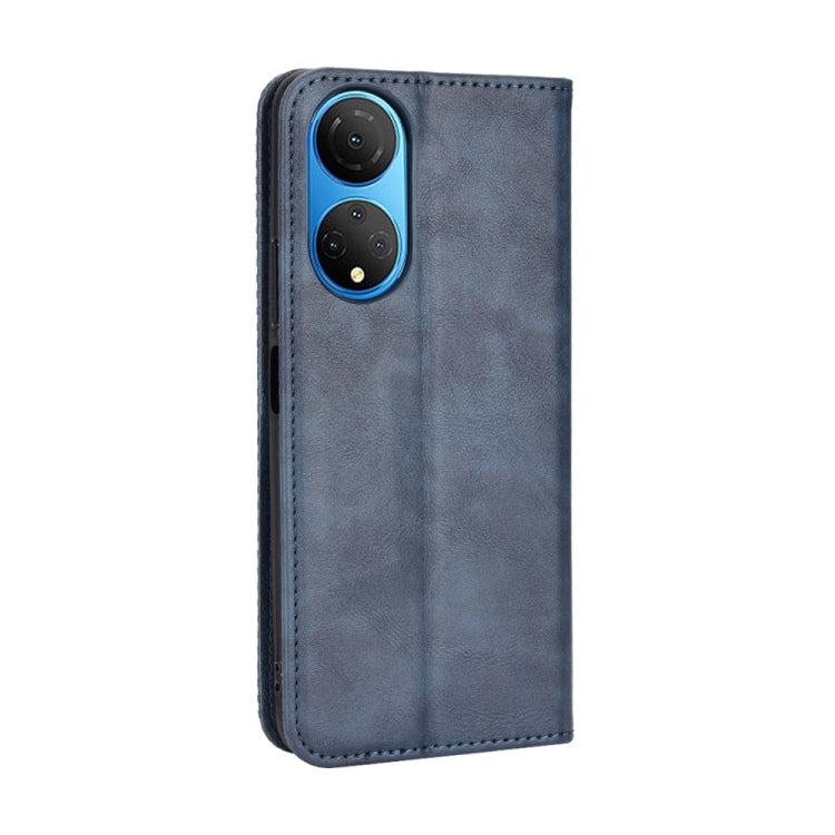 For Honor X7 Magnetic Buckle Retro Texture Leather Phone Case