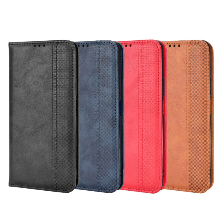 For Honor X7 Magnetic Buckle Retro Texture Leather Phone Case