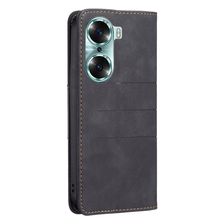 For Honor 60 Magnetic Splicing Leather Phone Case