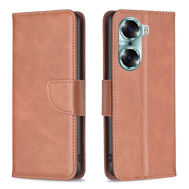 For Honor 60 Lambskin Texture Pure Color Horizontal Flip Leather Phone Case