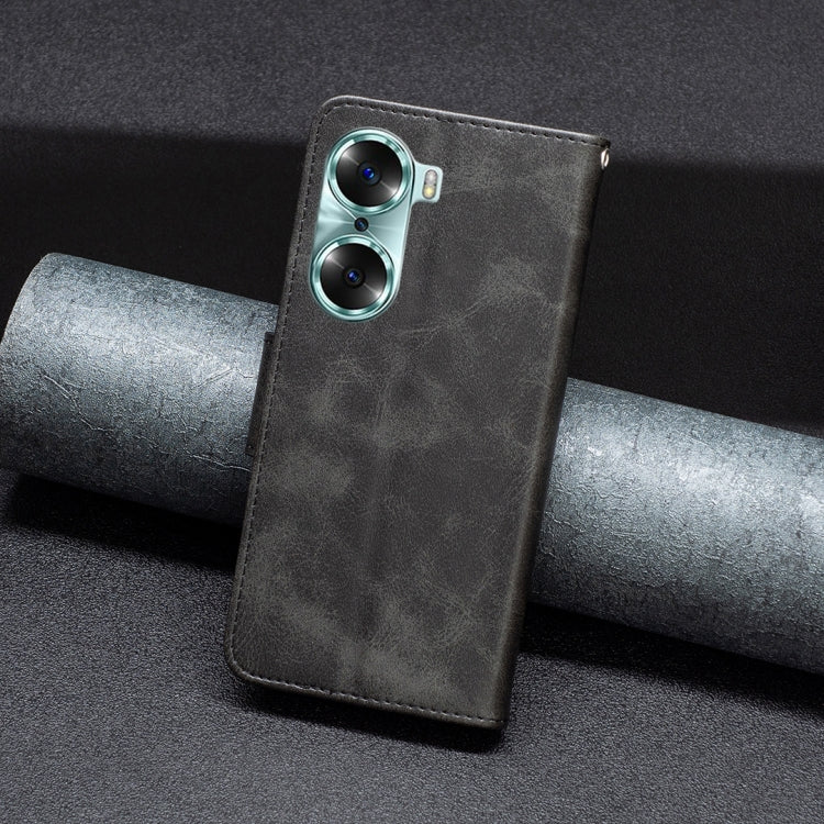 For Honor 60 Lambskin Texture Pure Color Horizontal Flip Leather Phone Case