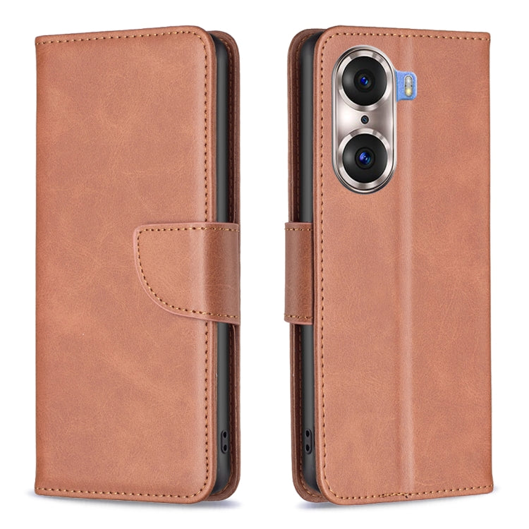 For Honor 60 Pro Lambskin Texture Pure Color Horizontal Flip Leather Phone Case