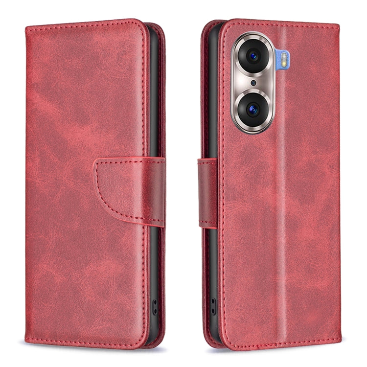For Honor 60 Pro Lambskin Texture Pure Color Horizontal Flip Leather Phone Case