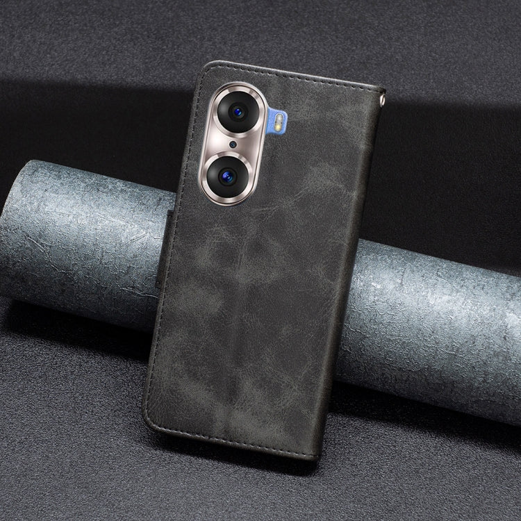 For Honor 60 Pro Lambskin Texture Pure Color Horizontal Flip Leather Phone Case