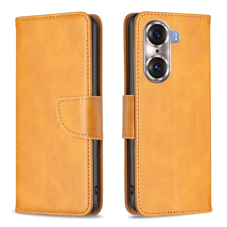 For Honor 60 Pro Lambskin Texture Pure Color Horizontal Flip Leather Phone Case