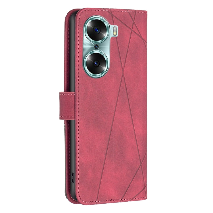 For Honor 60 Rhombus Texture Magnetic Buckle Horizontal Flip Leather Phone Case