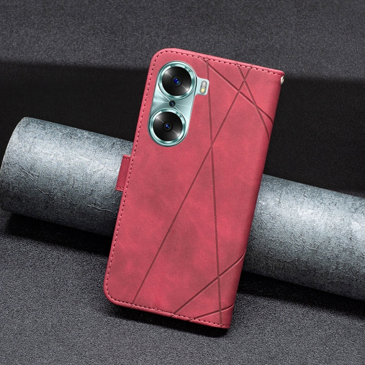 For Honor 60 Rhombus Texture Magnetic Buckle Horizontal Flip Leather Phone Case