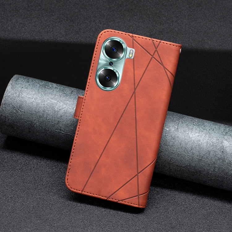 For Honor 60 Rhombus Texture Magnetic Buckle Horizontal Flip Leather Phone Case