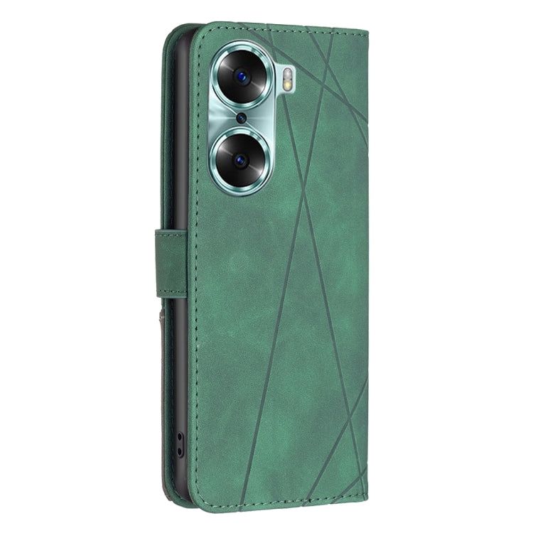 For Honor 60 Rhombus Texture Magnetic Buckle Horizontal Flip Leather Phone Case