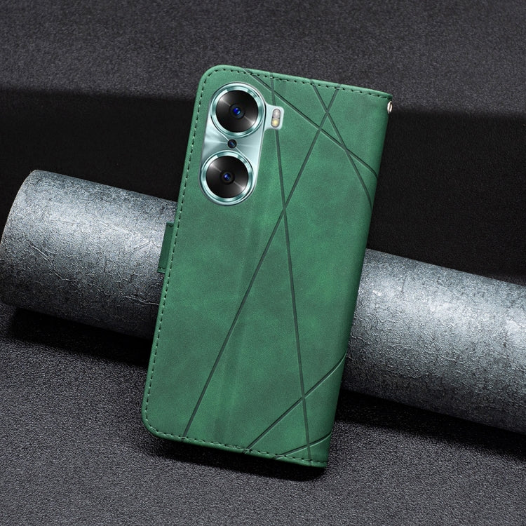 For Honor 60 Rhombus Texture Magnetic Buckle Horizontal Flip Leather Phone Case