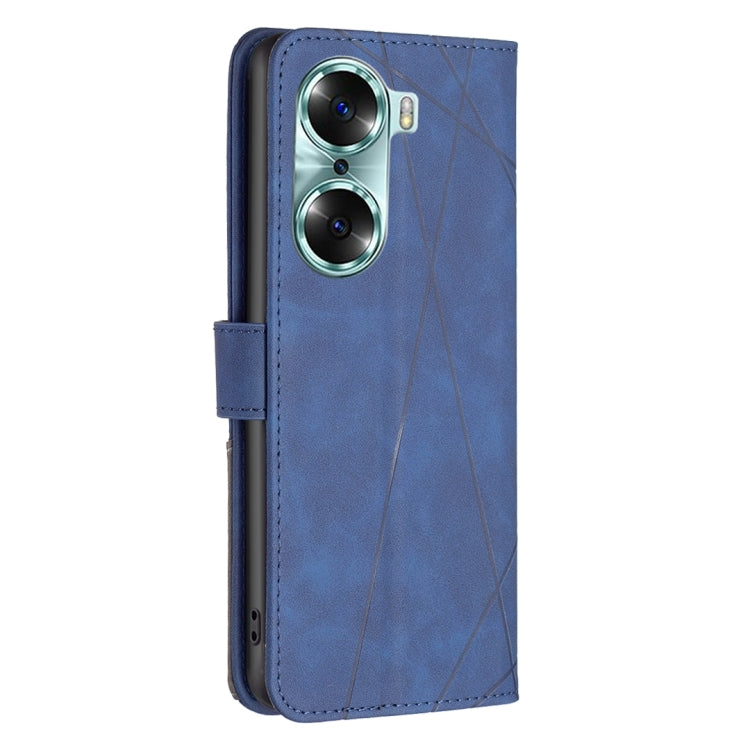 For Honor 60 Rhombus Texture Magnetic Buckle Horizontal Flip Leather Phone Case