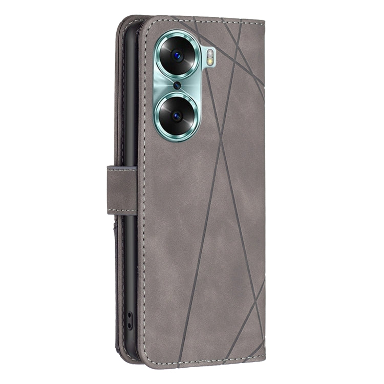 For Honor 60 Rhombus Texture Magnetic Buckle Horizontal Flip Leather Phone Case
