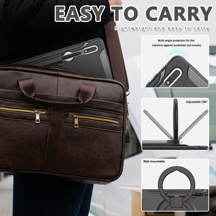 For Samsung Galaxy Tab S8 Ultra / X900 360 Rotation Handle Grip TPU + PC Tablet Case(Black)