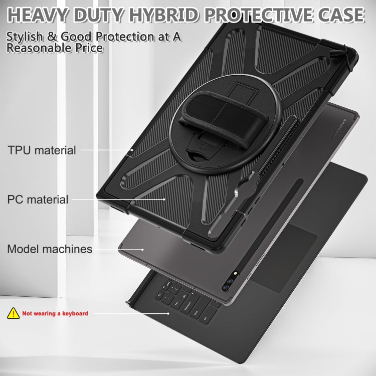 For Samsung Galaxy S8 Ultra / X900 Rotary Grab TPU + PC Tablet Case(Black)