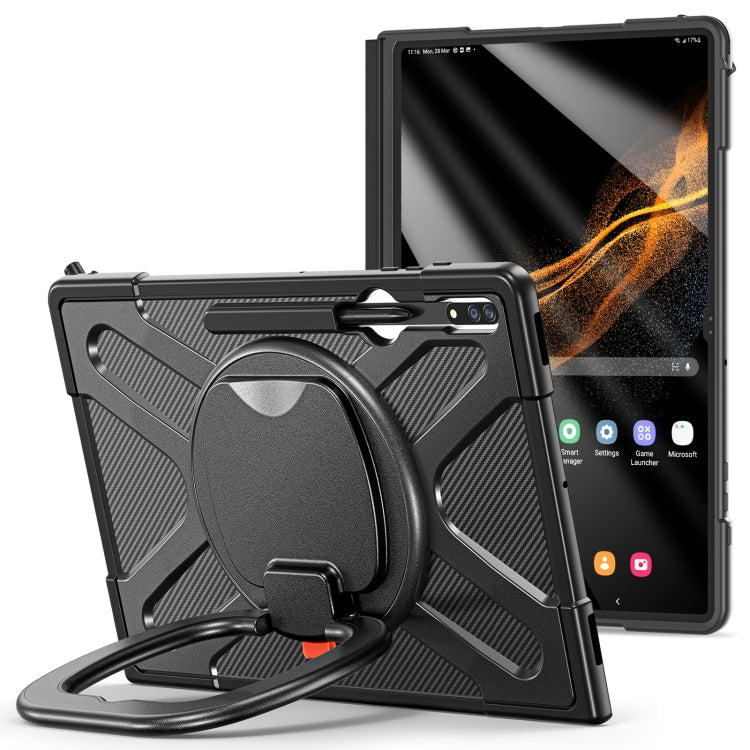 For Samsung Galaxy S8 Ultra / X900 Rotary Handle Grip TPU + PC Tablet Case(Black)
