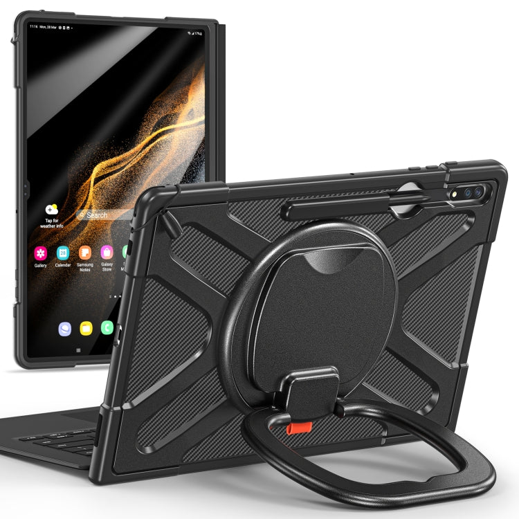 For Samsung Galaxy S8 Ultra / X900 Rotary Handle Grip TPU + PC Tablet Case(Black)