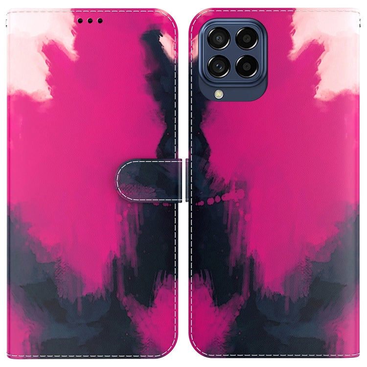 For Samsung Galaxy M33 5G 165.4mm Watercolor Pattern Flip Leather Phone Case