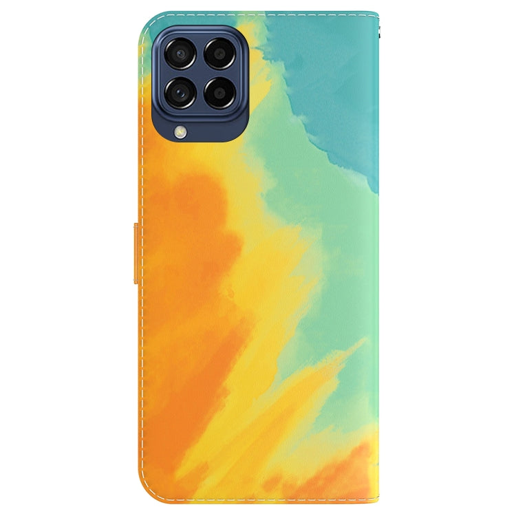 For Samsung Galaxy M33 5G 165.4mm Watercolor Pattern Flip Leather Phone Case
