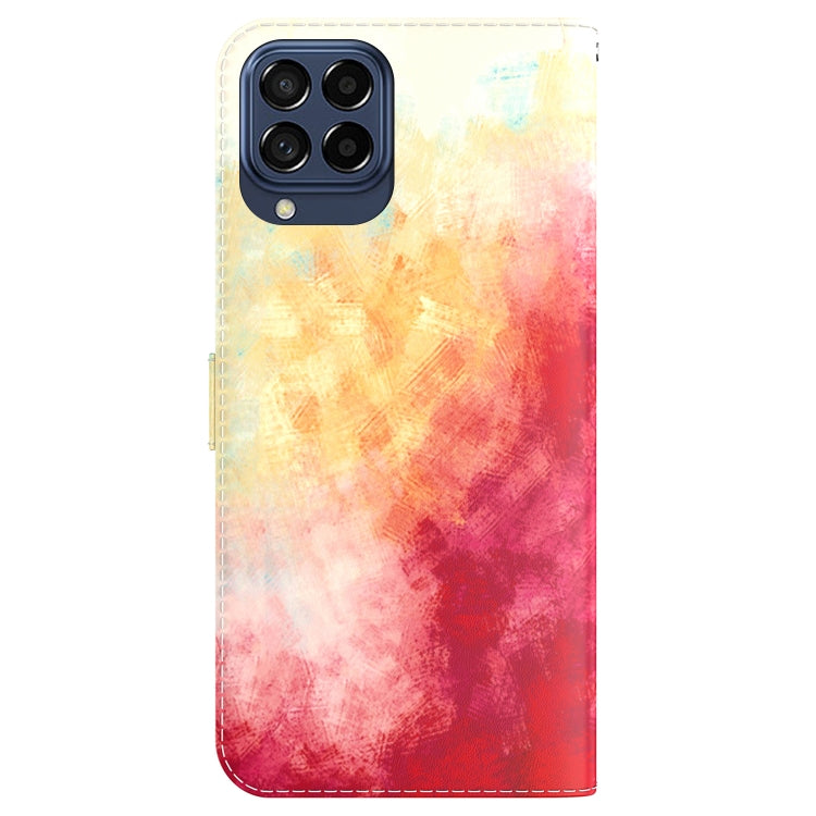 For Samsung Galaxy M33 5G 165.4mm Watercolor Pattern Flip Leather Phone Case