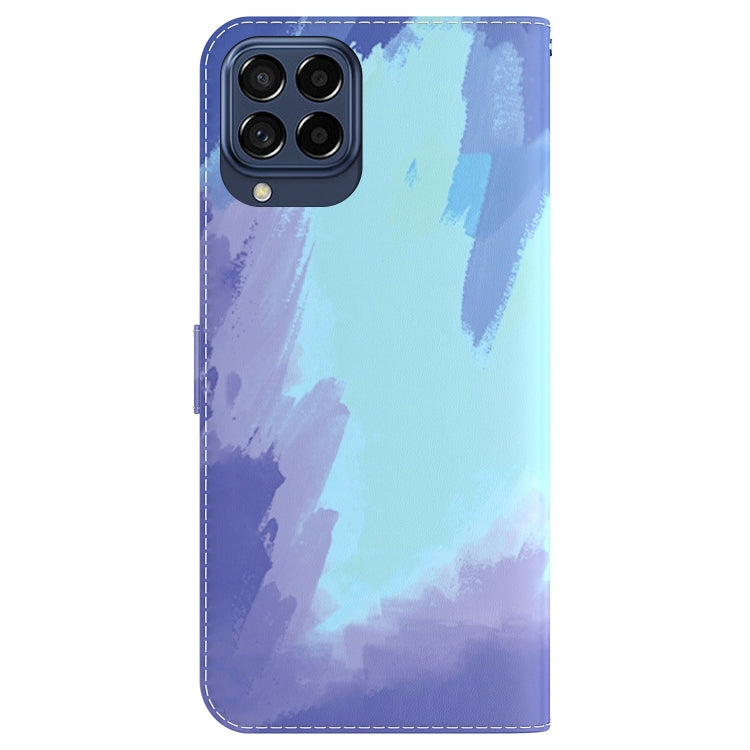 For Samsung Galaxy M33 5G 165.4mm Watercolor Pattern Flip Leather Phone Case