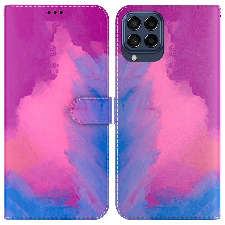 For Samsung Galaxy M33 5G 165.4mm Watercolor Pattern Flip Leather Phone Case