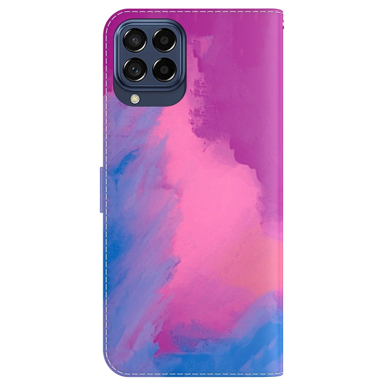 For Samsung Galaxy M33 5G 165.4mm Watercolor Pattern Flip Leather Phone Case