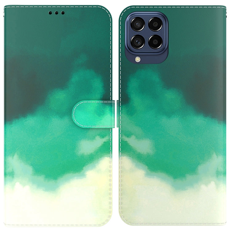 For Samsung Galaxy M53 5G Watercolor Pattern Flip Leather Phone Case