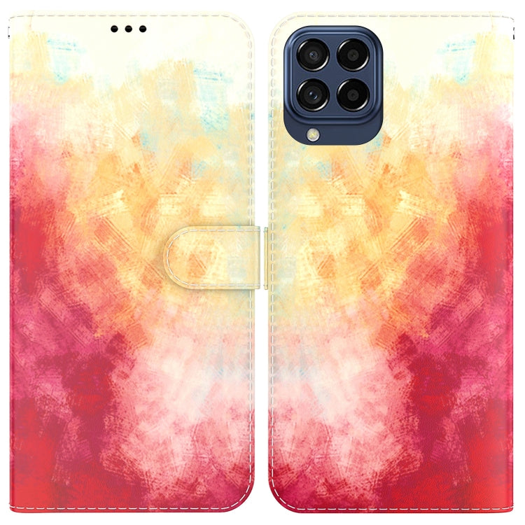 For Samsung Galaxy M53 5G Watercolor Pattern Flip Leather Phone Case