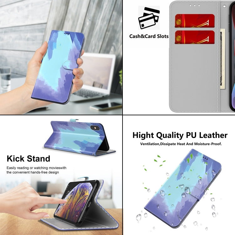 For Samsung Galaxy M53 5G Watercolor Pattern Flip Leather Phone Case
