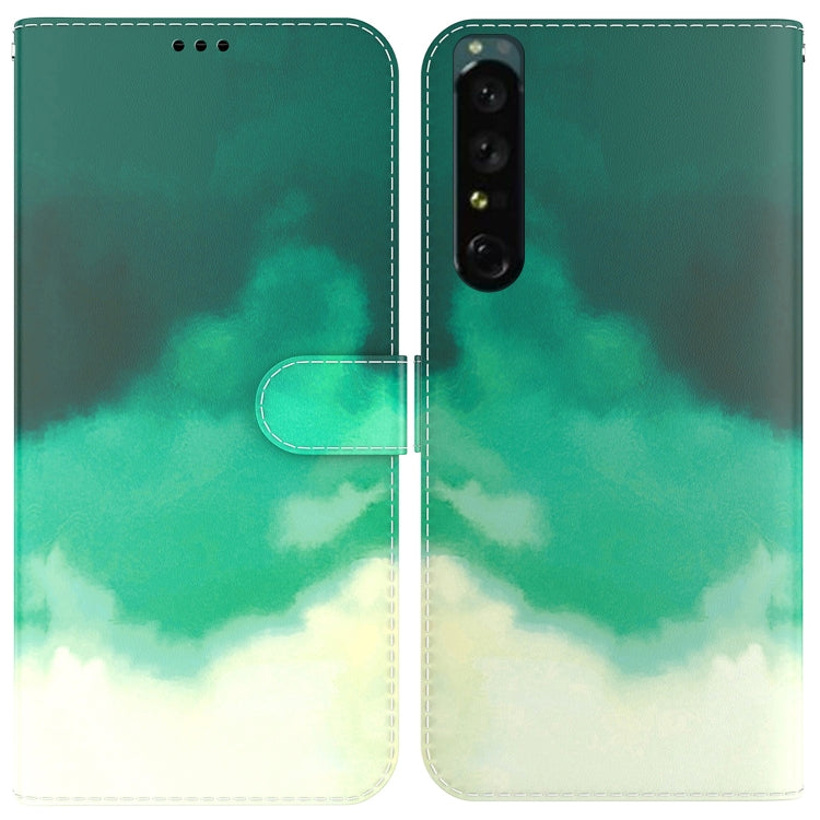 For Sony Xperia 1 IV Watercolor Pattern Flip Leather Phone Case