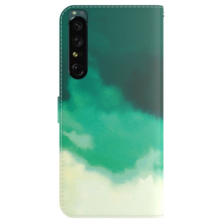For Sony Xperia 1 IV Watercolor Pattern Flip Leather Phone Case