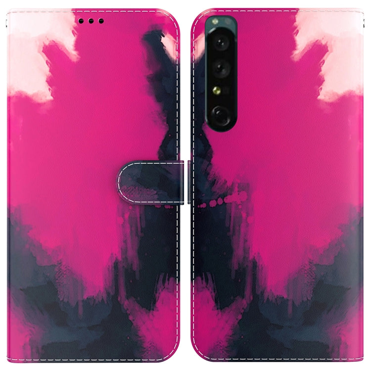 For Sony Xperia 1 IV Watercolor Pattern Flip Leather Phone Case