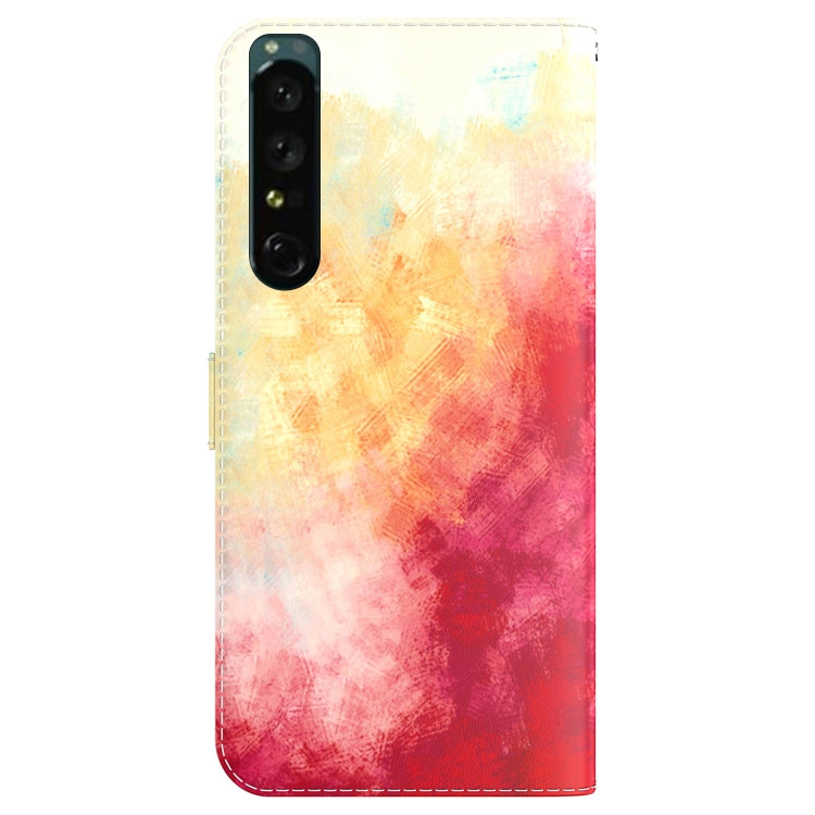 For Sony Xperia 1 IV Watercolor Pattern Flip Leather Phone Case