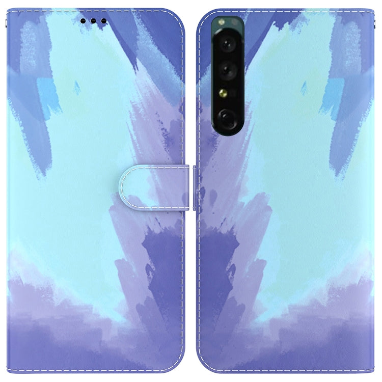 For Sony Xperia 1 IV Watercolor Pattern Flip Leather Phone Case