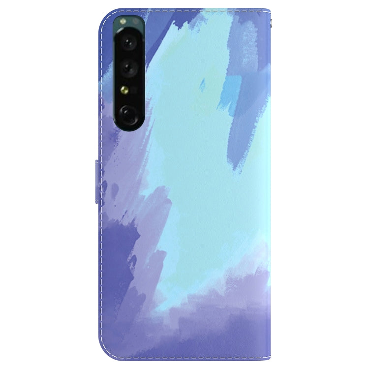 For Sony Xperia 1 IV Watercolor Pattern Flip Leather Phone Case