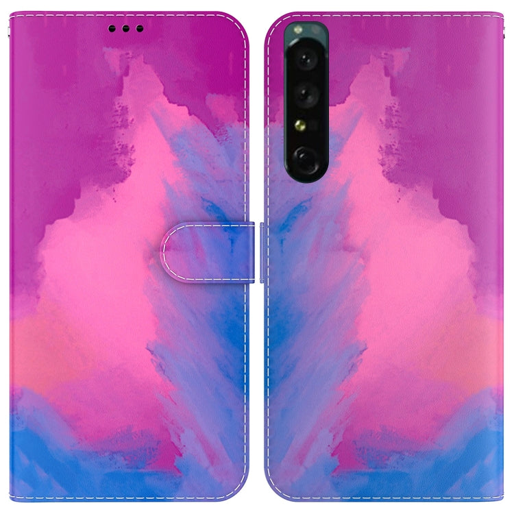 For Sony Xperia 1 IV Watercolor Pattern Flip Leather Phone Case