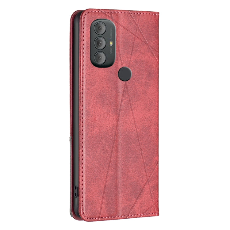 For Motorola Moto G Power 2022 Prismatic Invisible Magnetic Leather Phone Case