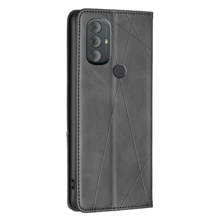 For Motorola Moto G Power 2022 Prismatic Invisible Magnetic Leather Phone Case