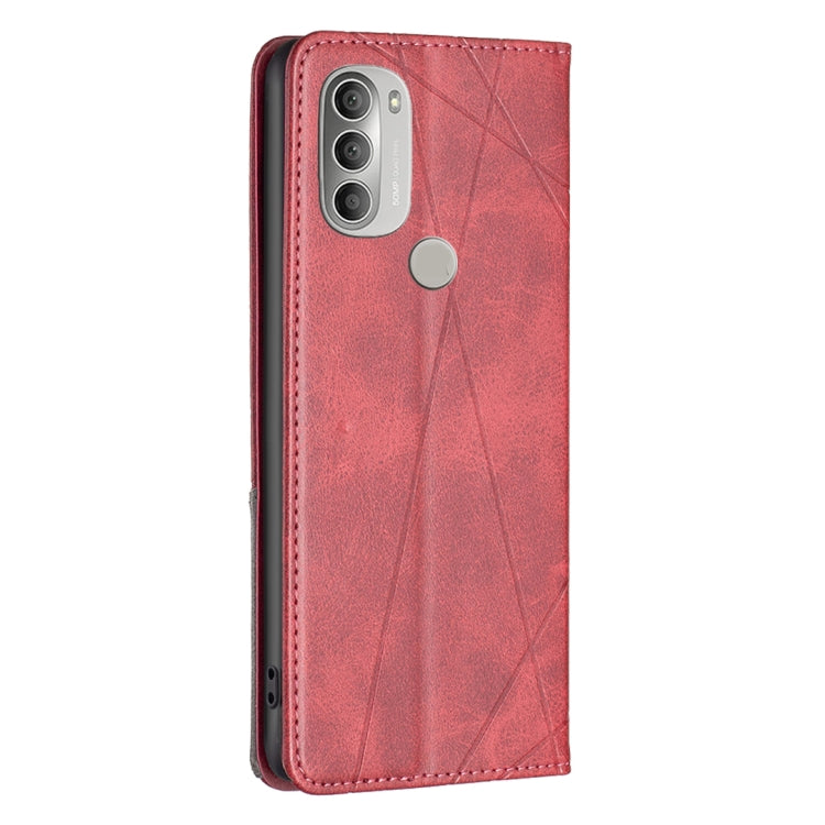 For Motorola Moto G51 5G Prismatic Invisible Magnetic Leather Phone Case