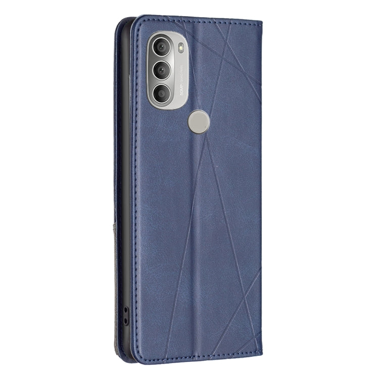 For Motorola Moto G51 5G Prismatic Invisible Magnetic Leather Phone Case