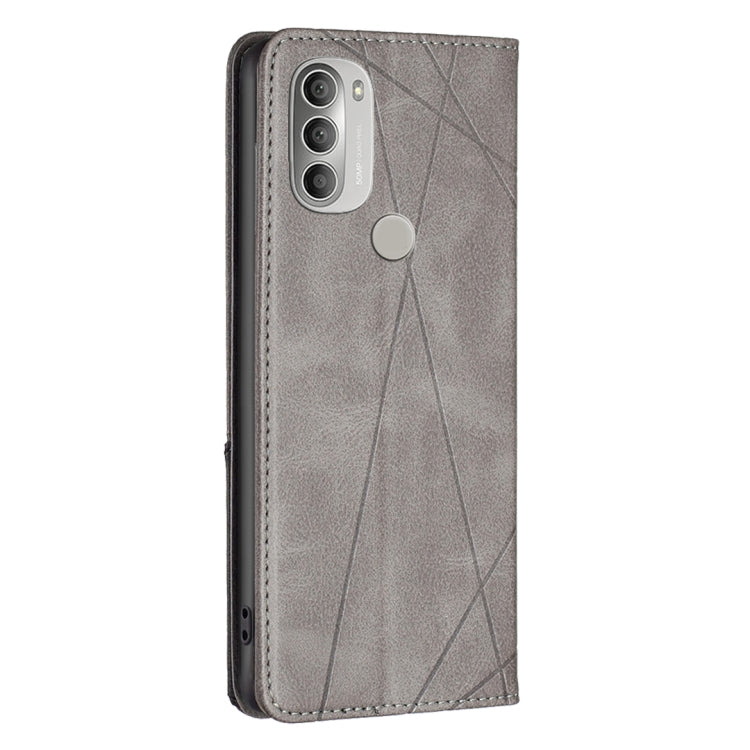 For Motorola Moto G51 5G Prismatic Invisible Magnetic Leather Phone Case
